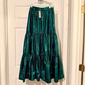 J.Crew Tiered Maxi Skirt in metallic lamé